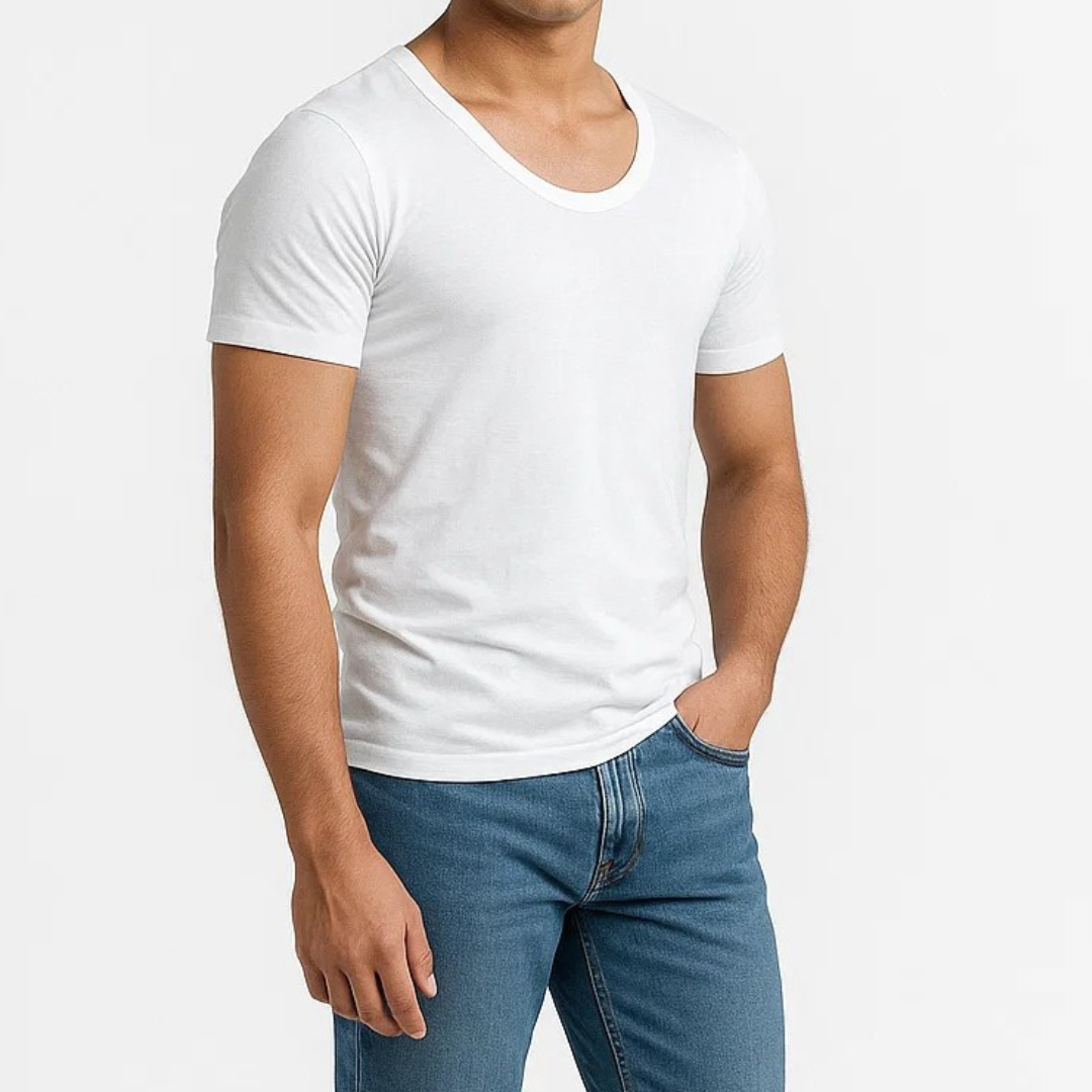 Soft Fit White Half Sleeve Vest- Pack of 6