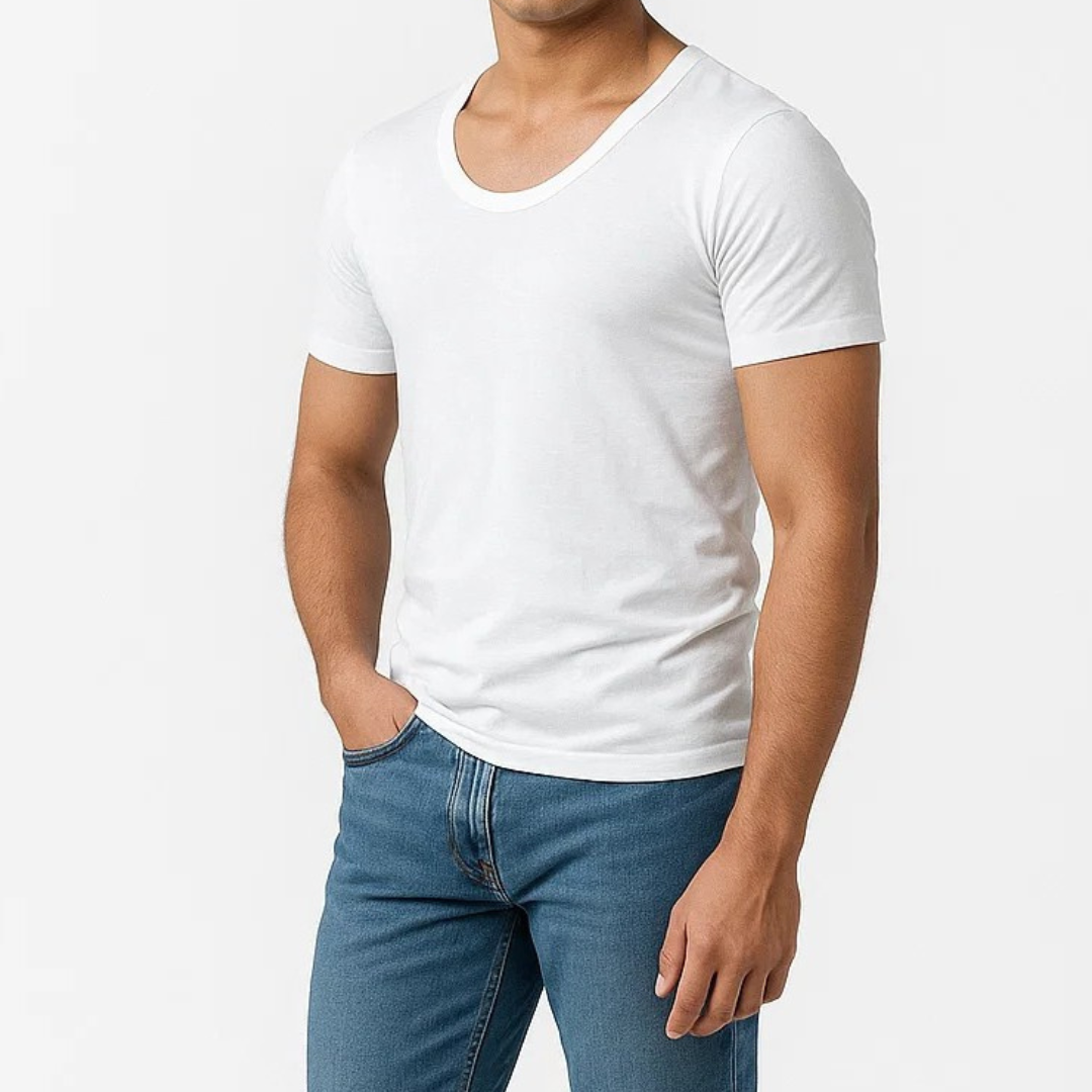 Soft Fit White Half Sleeve Vest- Pack of 6